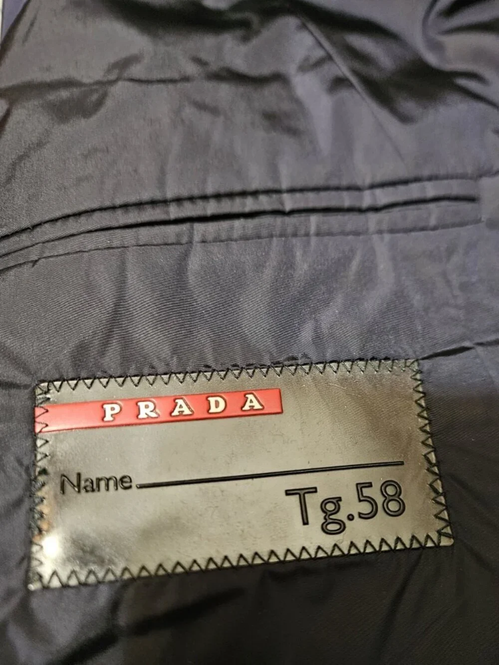 New Prada Navy Blue Nylon Jacket Mens Size 58 Blazer Sportscoat Pockets